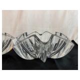Beautiful Pair of Cristal d'Arques Paris Eight-Pointed Star Large Crystal Bowls 12' x 12' x 5'