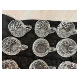 Set of 24 Vintage Ceska Canterbury Crystal Cups Distinctive Diamond Cut Pattern in Excellent Condition