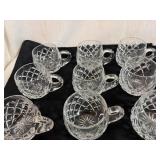 Set of 24 Vintage Ceska Canterbury Crystal Cups Distinctive Diamond Cut Pattern in Excellent Condition