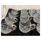 Set of 24 Vintage Ceska Canterbury Crystal Cups Distinctive Diamond Cut Pattern in Excellent Condition