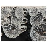 Set of 24 Vintage Ceska Canterbury Crystal Cups Distinctive Diamond Cut Pattern in Excellent Condition