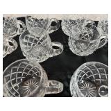 Set of 24 Vintage Ceska Canterbury Crystal Cups Distinctive Diamond Cut Pattern in Excellent Condition