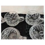 Set of 24 Vintage Ceska Canterbury Crystal Cups Distinctive Diamond Cut Pattern in Excellent Condition