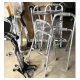 Lot of mobility aids including folding walkers, wheeled walker, quad canes, side walker and crutches. Plus all inside the large Gaylord!!  These lightweight, adjustable aids offer reliable support and