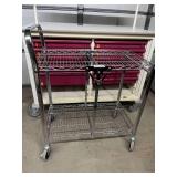 MSRP $300 Luxor WSCC-2 Two-Shelf Collapsible Wire Utility Cart - Heavy-Duty Steel, Easy Maneuverability, Space Saving Rolling Transport Cart Perfect For Medical Facilities Warehouses Mailrooms Retail 