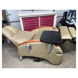 Reclining Patient Treatment Chair Medical Exam Chair w/ Moving Side Table Adjustable Comfort Chair Perfect For Clinics Dialysis Infusion Tattoo PMU Med Spa Treatments Recovery Rooms Patient Procedures