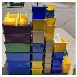 MSRP $1800 HUGE Lot #2 of 90+ AkroBins Stackable Storage Bins Mixed Sizes Heavy Duty Organizer Bins Perfect For garage organization, workshop parts, tools, hardware, craft rooms, warehouse sorting, sc