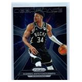 Giannis Antetokounmpo Inserts and Steph Curry Red Cracked Ice