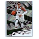Giannis Antetokounmpo Inserts and Steph Curry Red Cracked Ice