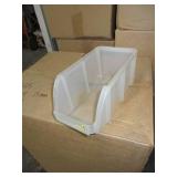 CLEAR, STACKABLE PLASTIC BINS.