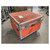 Large Rolling Heavy Duty Equipment Road Case on Casters - Maxline Custom Cases with Hinged Lid