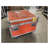Large Rolling Heavy Duty Equipment Road Case on Casters - Maxline Custom Cases with Hinged Lid