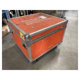 Large Rolling Heavy Duty Equipment Road Case on Casters - Maxline Custom Cases with Hinged Lid