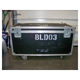 Large, Rolling Hard-Sided, Heavy-Duty Stackable Shipping / Road Case with Casters