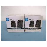 (2 Pairs) ONN Compact High-Quality USB-Powered Audio Stereo PC / Computer Speakers - NEW IN BOX