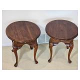 Mahogany Queen Anne Formal End Tables