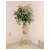 Brass Hollywood Regency Scrolled Plantstand