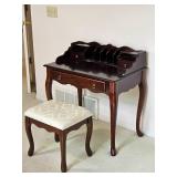 Bombay Company Mahogany Writing Desk & Stool