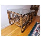 MCM Bent Bamboo Rattan Side Table