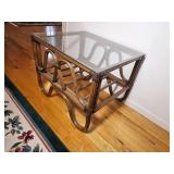 MCM Bent Bamboo Rattan Side Table