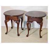 Mahogany Queen Anne Formal End Tables