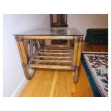 MCM Bent Bamboo Rattan Side Table