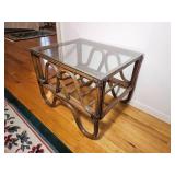 MCM Bent Bamboo Rattan Side Table