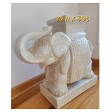 Cream Ceramic Elephant Table Garden Stool