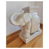 Cream Ceramic Elephant Table Garden Stool