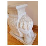Cream Ceramic Elephant Table Garden Stool