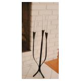 Primitive Tall Iron Candelabra