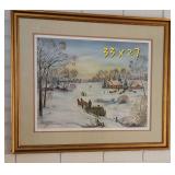 Folk Art Print Evening Services of Long Ago by Artist Mamie Falk ~ 346/580