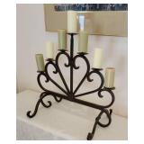 Heavy Wrought Iron Scrollwork Fireplace Candelabra