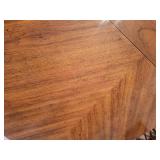 Elegant American Furniture Pecan Dining Table with Six Cane Back Chairs