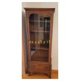 Antique Slender 4 Shelf Display Cabinet