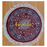 Burgundy Round Area Rug ~ 36