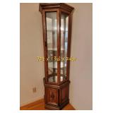 Tall Lit Mirrored Back Display Cabinet