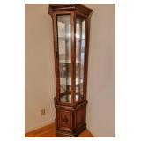 Tall Lit Mirrored Back Display Cabinet