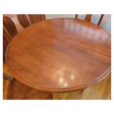 Canadian Elm Round Pedestal Dining Table Set with 4 Chairs
