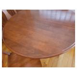 Canadian Elm Round Pedestal Dining Table Set with 4 Chairs