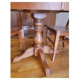 Canadian Elm Round Pedestal Dining Table Set with 4 Chairs