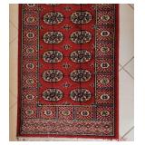 100% Wool Red Bokhara Area Rug Runner ~ 2.2 x 8.19