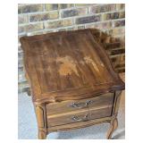 Hammary French Provincial Style Two Drawer Side Table with Cabriole Legs