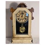 Decorative Vintage Style Wall Clock with Pendulum and Roman Numerals