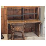 Wood Student Desk with Hutch and Matching Chair