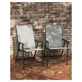 Pair of Outdoor Patio Chairs with Metal Frames
