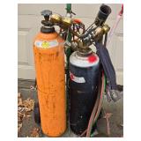 Oxygen and Acetylene Torch Tank Set with Cart