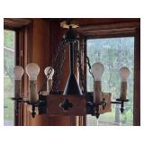 Rustic Wood and Iron Chandelier Light Fixture