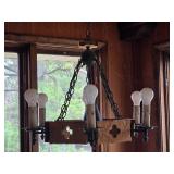 Rustic Wood and Iron Chandelier Light Fixture