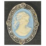 Two Cameo Brooches - Two Vintage Oval Cameos